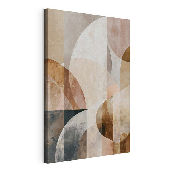 Canvas Schilderijen Canvas Schilderijen - Abstracte vormen in zachte aardetinten (Artikelnummer: s47980)