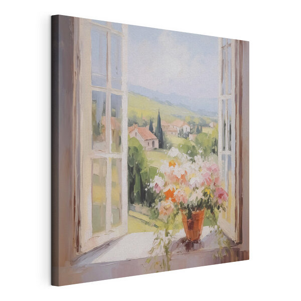 Canvas Schilderijen Schilderij van een raam met bloemen erin (Artikelnummer: s48052) Canvas Schilderijen Canvas Schilderijen Schilderij van een raam met bloemen erin (Artikelnummer: s48052)