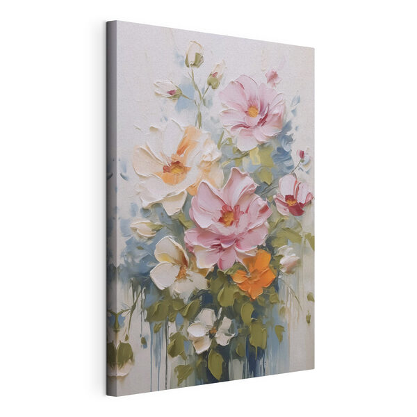 Canvas Schilderijen Canvas Schilderijen Schilderij van bloemen op een witte ondergrond (Artikelnummer: s48057)