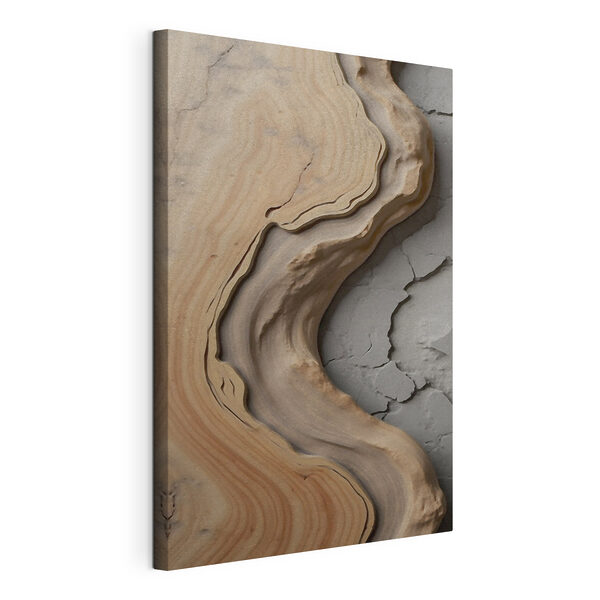 Canvas Schilderijen Canvas Schilderijen Natuurlijke rondingen in gelaagde materialen (Artikelnummer: s48105)