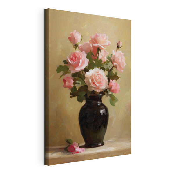 Canvas Schilderijen Vaas met roze bloemen (Artikelnummer: s48125) Canvas Schilderijen Canvas Schilderijen Vaas met roze bloemen (Artikelnummer: s48125)