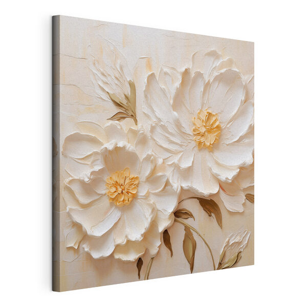 Canvas Schilderijen Witte bloemen met bladeren (Artikelnummer: s48146) Canvas Schilderijen Canvas Schilderijen Witte bloemen met bladeren (Artikelnummer: s48146)
