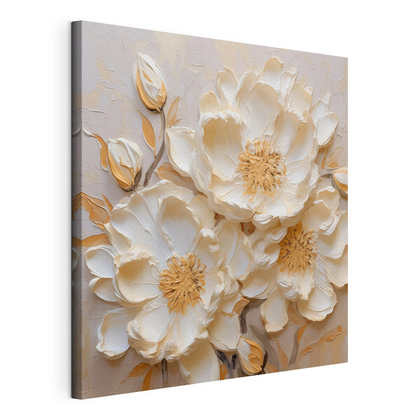 Canvas Schilderijen Witte bloemen op een muur (Artikelnummer: s48147) Canvas Schilderijen Canvas Schilderijen Witte bloemen op een muur (Artikelnummer: s48147)