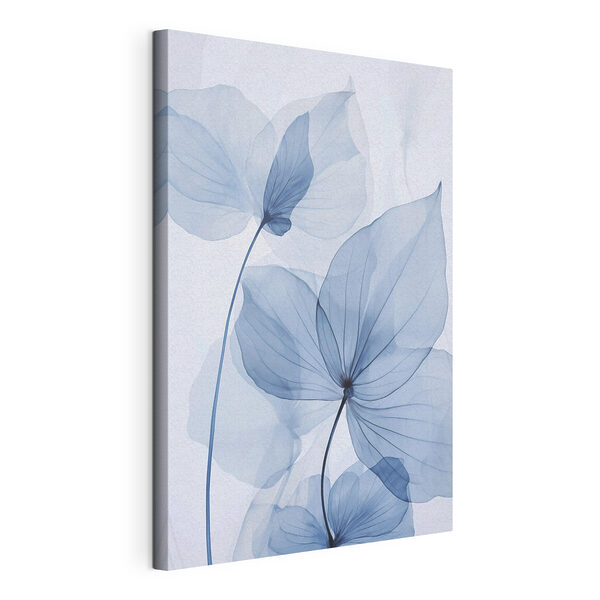 Canvas Schilderijen Fijne blauwe blaadjes tegen een witte achtergrond (Artikelnummer: s48163) Canvas Schilderijen Canvas Schilderijen Fijne blauwe blaadjes tegen een witte achtergrond (Artikelnummer: s48163)