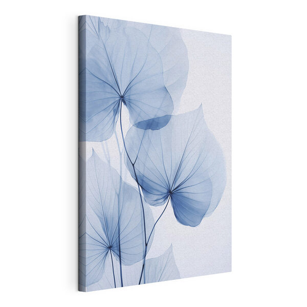 Canvas Schilderijen Fijne blauwe blaadjes op een lichte achtergrond (Artikelnummer: s48164) Canvas Schilderijen Canvas Schilderijen Fijne blauwe blaadjes op een lichte achtergrond (Artikelnummer: s48164)