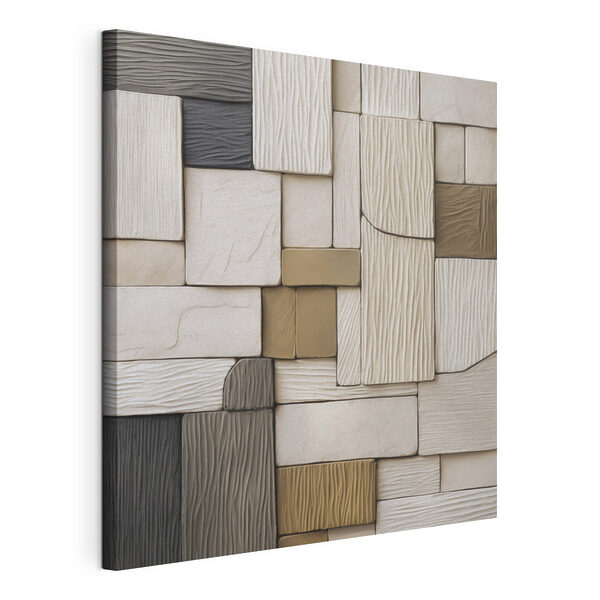 Canvas Schilderijen Canvas Schilderijen Muur van houten blokken (Artikelnummer: s48165)