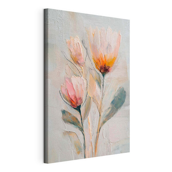 Canvas Schilderijen Canvas Schilderijen Schilderij van bloemen op een witte ondergrond (Artikelnummer: s48206)