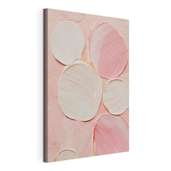 Canvas Schilderijen Canvas Schilderijen Groep witte en roze cirkels (Artikelnummer: s48208)