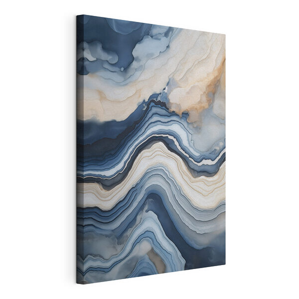 Canvas Schilderijen Canvas Schilderijen Vloeiende golven in koele kleuren (Artikelnummer: s48308)