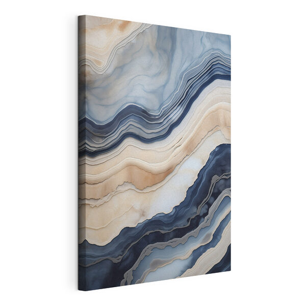 Canvas Schilderijen Canvas Schilderijen Golven van rustgevend blauw en beige (Artikelnummer: s48309)