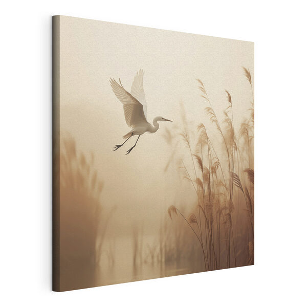 Canvas Schilderijen Canvas Schilderijen Vogel die over het water vliegt (Artikelnummer: s48390)