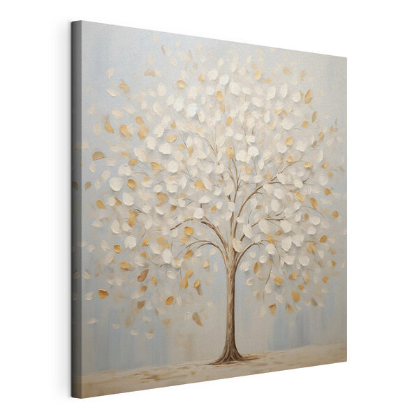 Canvas Schilderijen Canvas Schilderijen Schilderij van een boom met bladeren (Artikelnummer: s48391)