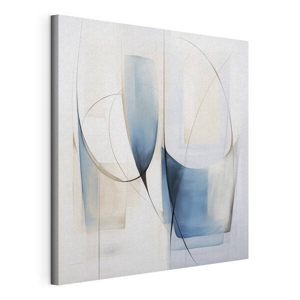 Canvas Schilderijen Canvas Schilderijen Schilderij van een paar blauw-witte vormen (Artikelnummer: s48403)