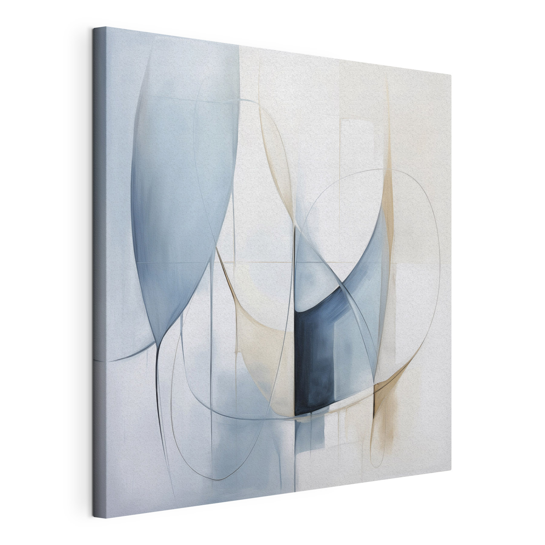 Painting of a blue and white art Painting of a blue and white art