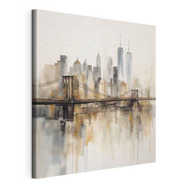 Canvas Schilderijen Brug over het water met de skyline van de stad op de achtergrond (Artikelnummer: s48406) Canvas Schilderijen Canvas Schilderijen Brug over het water met de skyline van de stad op de achtergrond (Artikelnummer: s48406)