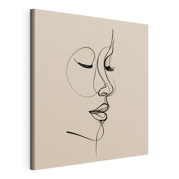 Canvas Schilderijen Canvas Schilderijen Tekening van het gezicht van een vrouw (Artikelnummer: s48429)