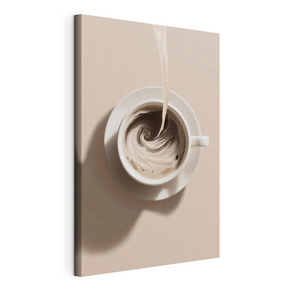 Canvas Schilderijen Een kopje koffie waarin melk wordt ingeschonken (Artikelnummer: s48438) Canvas Schilderijen Canvas Schilderijen Een kopje koffie waarin melk wordt ingeschonken (Artikelnummer: s48438)
