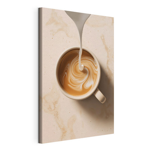 Canvas Schilderijen Een kopje koffie waarin melk wordt ingeschonken (Artikelnummer: s48439) Canvas Schilderijen Canvas Schilderijen Een kopje koffie waarin melk wordt ingeschonken (Artikelnummer: s48439)