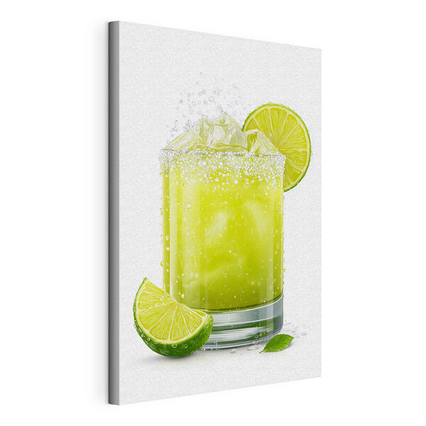 Canvas Schilderijen Een glas limoensap met ijs en schijfjes limoen (Artikelnummer: s48446) Canvas Schilderijen Canvas Schilderijen Een glas limoensap met ijs en schijfjes limoen (Artikelnummer: s48446)