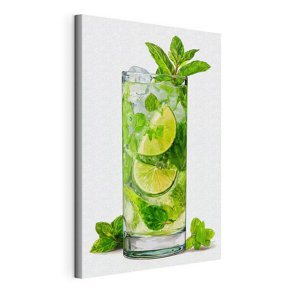 Canvas Schilderijen Glas met een drankje en limoenen (Artikelnummer: s48462) Canvas Schilderijen Canvas Schilderijen Glas met een drankje en limoenen (Artikelnummer: s48462)