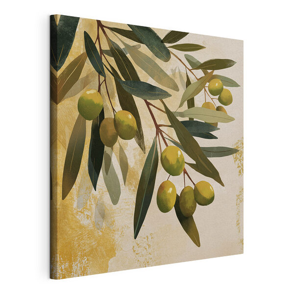 Canvas Schilderijen Groene olijven aan een tak (Artikelnummer: s48464) Canvas Schilderijen Canvas Schilderijen Groene olijven aan een tak (Artikelnummer: s48464)