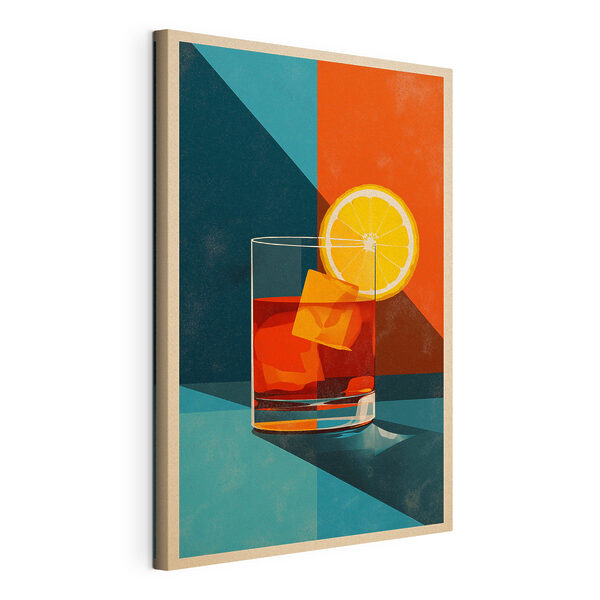 Canvas Schilderijen Een glas alcohol met ijs en een schijfje citroen (Artikelnummer: s48468) Canvas Schilderijen Canvas Schilderijen Een glas alcohol met ijs en een schijfje citroen (Artikelnummer: s48468)