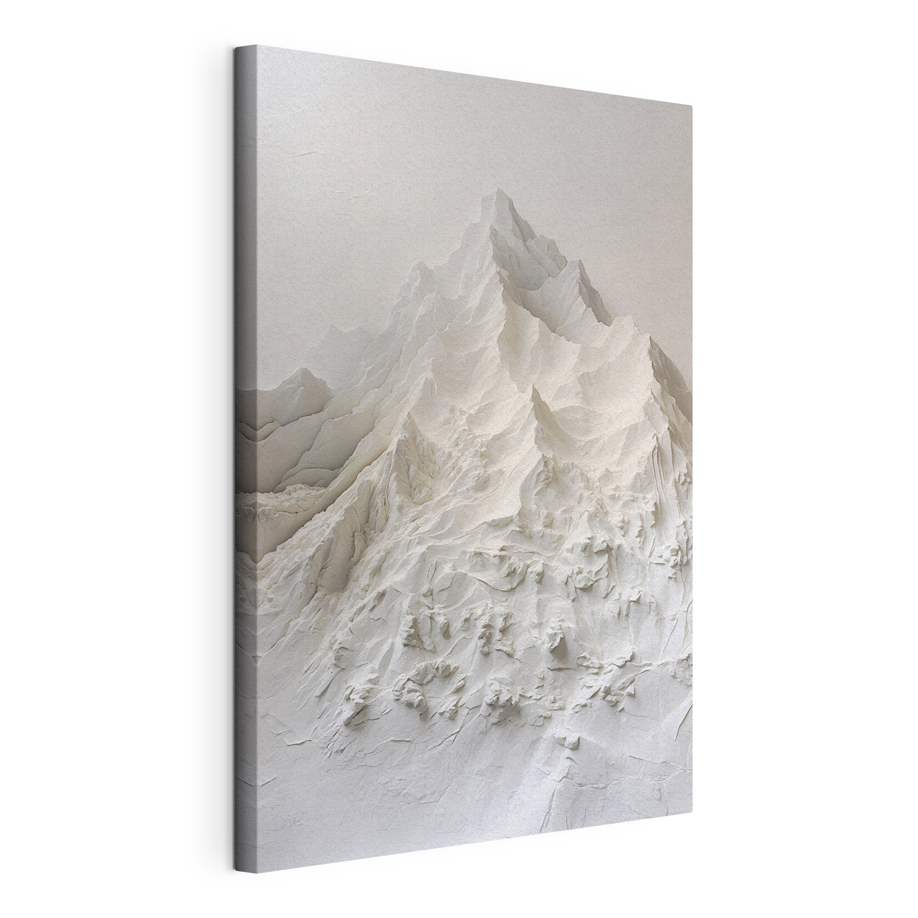 White mountain with snow