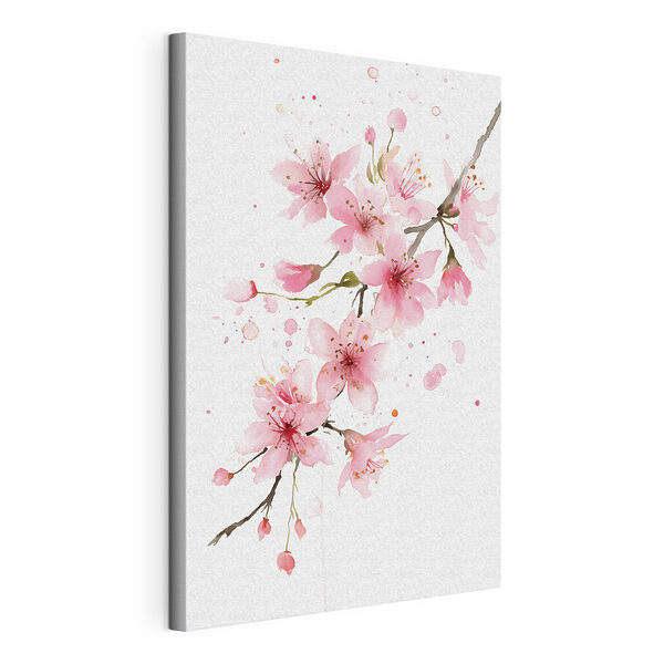 Canvas Schilderijen Canvas Schilderijen Aquarel van roze bloemen (Artikelnummer: s48522)