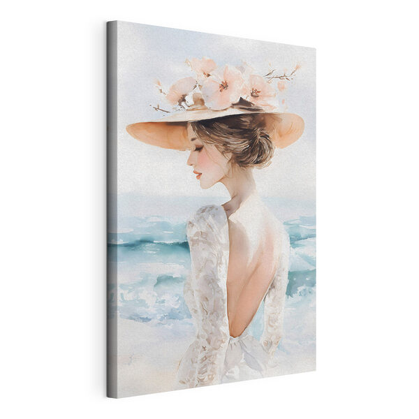Canvas Schilderijen Canvas Schilderijen Vrouw met een hoed op (Artikelnummer: s48547)