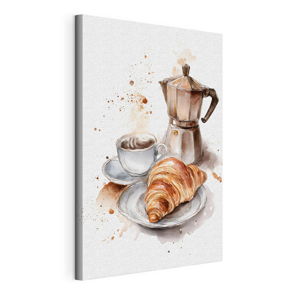 Canvas Schilderijen Een croissant en een kopje koffie (Artikelnummer: s48555) Canvas Schilderijen Canvas Schilderijen Een croissant en een kopje koffie (Artikelnummer: s48555)