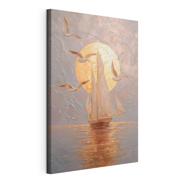 Canvas Schilderijen Schilderij van een zeilboot en vogels (Artikelnummer: s48556) Canvas Schilderijen Canvas Schilderijen Schilderij van een zeilboot en vogels (Artikelnummer: s48556)