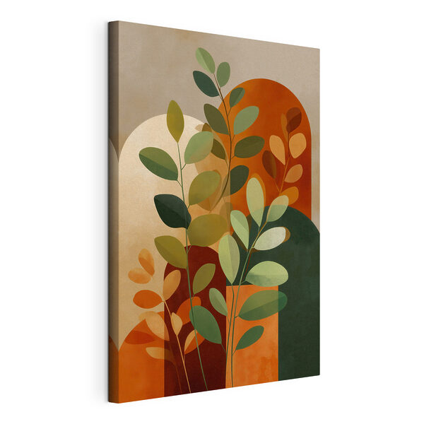 Canvas Schilderijen Schilderij van bladeren en een cirkel (Artikelnummer: s48560) Canvas Schilderijen Canvas Schilderijen Schilderij van bladeren en een cirkel (Artikelnummer: s48560)