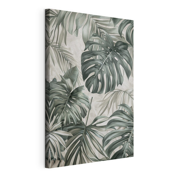 Canvas Schilderijen Canvas Schilderijen Ontwerp met vers tropisch bladgroen (Artikelnummer: s48576)