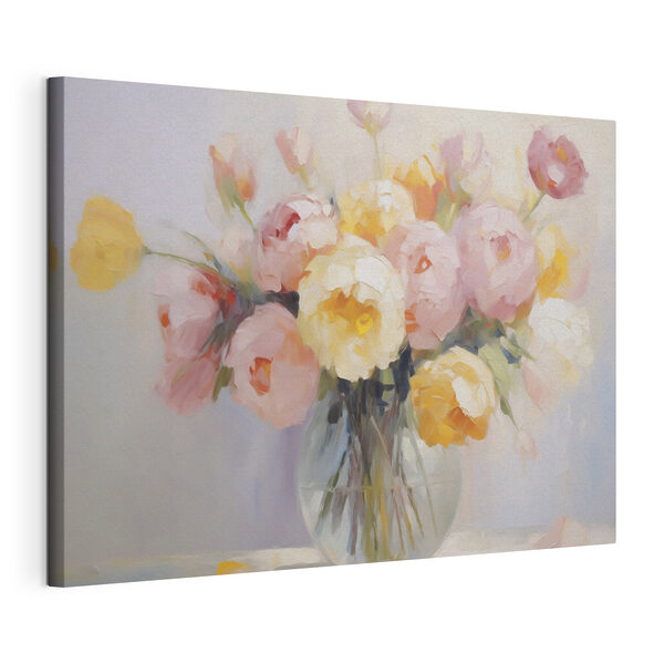 Canvas Schilderijen Canvas Schilderijen Schilderij van bloemen in een vaas (Artikelnummer: s48592)