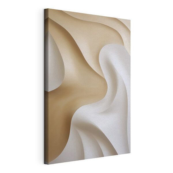 Canvas Schilderijen Canvas Schilderijen Witte en bruine golvende stof (Artikelnummer: s48685)