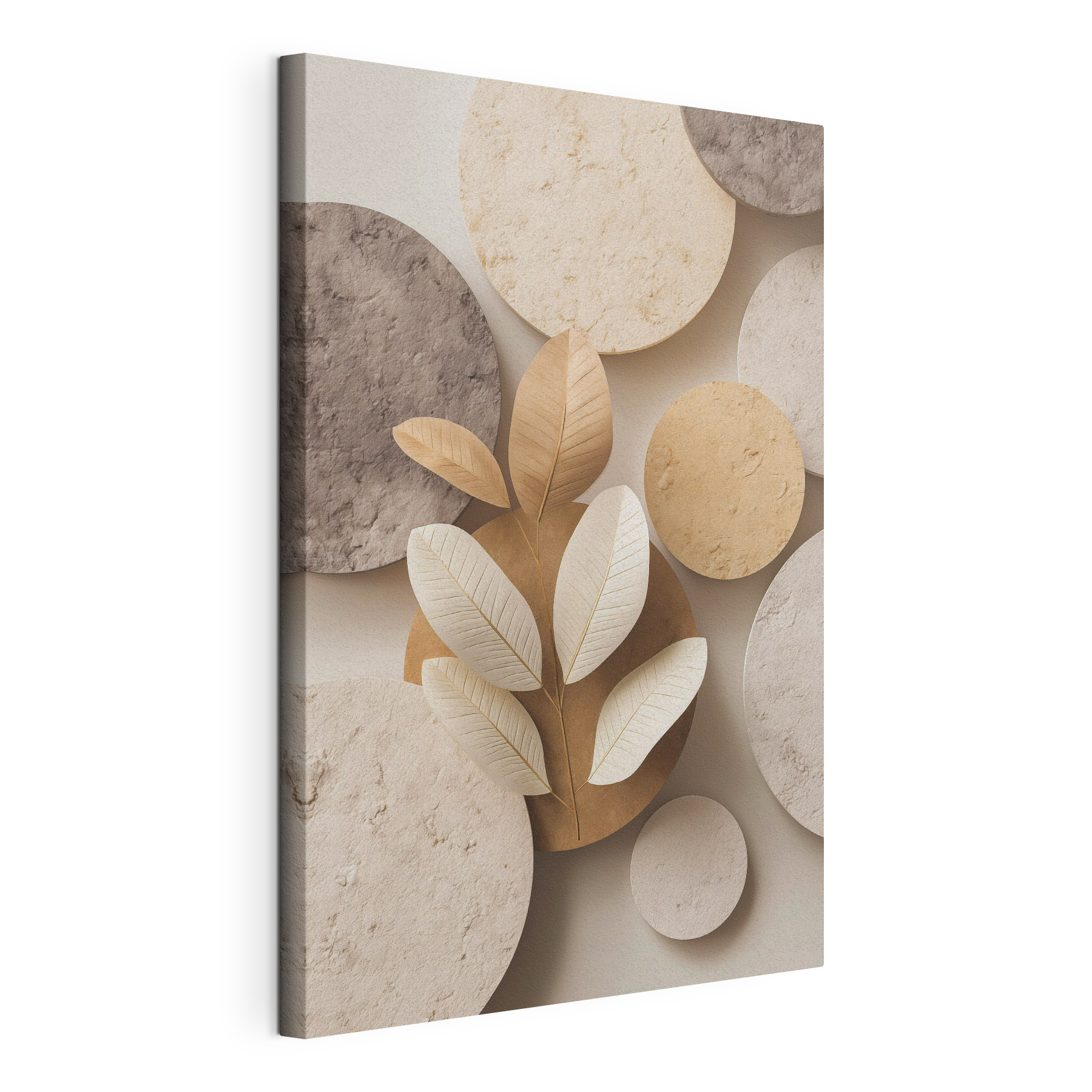 Group of round circular objects with leaves Group of round circular objects with leaves