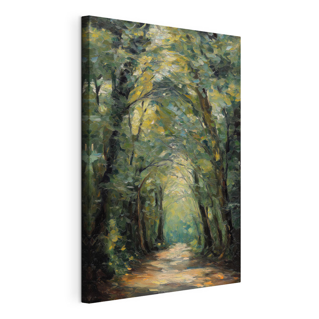 Painting of a path through a forest Painting of a path through a forest