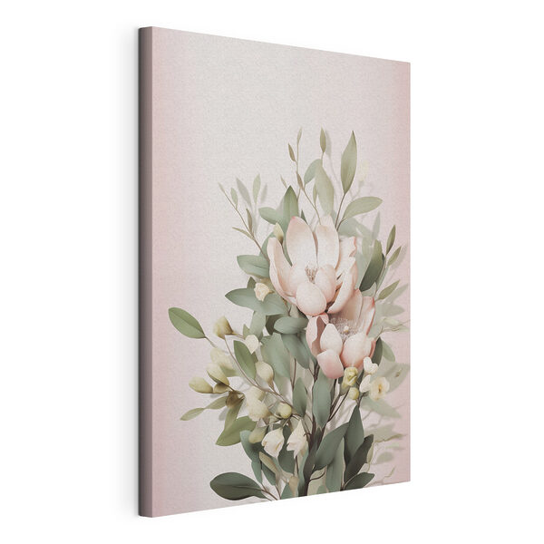 Canvas Schilderijen Canvas Schilderijen Verfijnde bloemen in zachte pasteltinten (Artikelnummer: s48728)