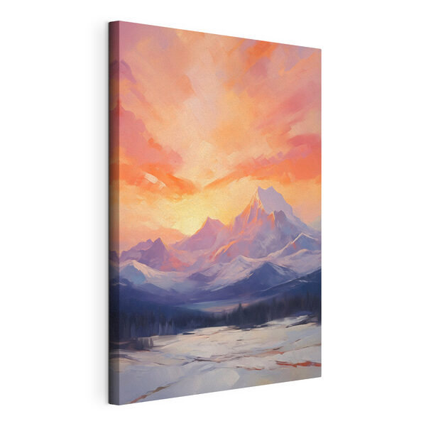 Canvas Schilderijen Schilderij van een bergketen met een meer en bomen (Artikelnummer: s48741) Canvas Schilderijen Canvas Schilderijen Schilderij van een bergketen met een meer en bomen (Artikelnummer: s48741)