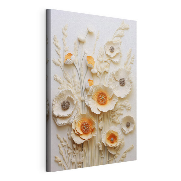 Canvas Schilderijen Canvas Schilderijen Witte en oranje bloemen (Artikelnummer: s48747)