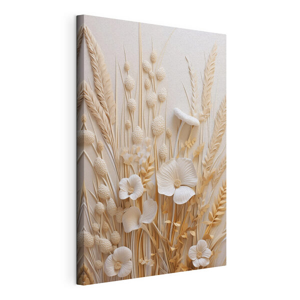 Canvas Schilderijen Een bosje witte bloemen en bruine tarwe (Artikelnummer: s48748) Canvas Schilderijen Canvas Schilderijen Een bosje witte bloemen en bruine tarwe (Artikelnummer: s48748)