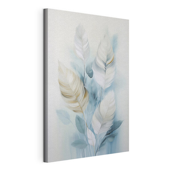Canvas Schilderijen Schilderij van witte en blauwe veren (Artikelnummer: s48750) Canvas Schilderijen Canvas Schilderijen Schilderij van witte en blauwe veren (Artikelnummer: s48750)