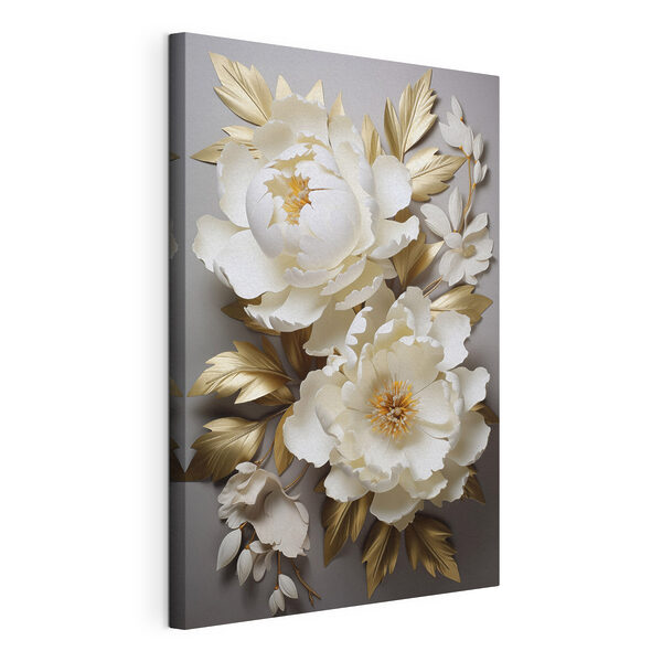 Canvas Schilderijen Canvas Schilderijen Elegant bloemstuk met weelderig blad (Artikelnummer: s48753)