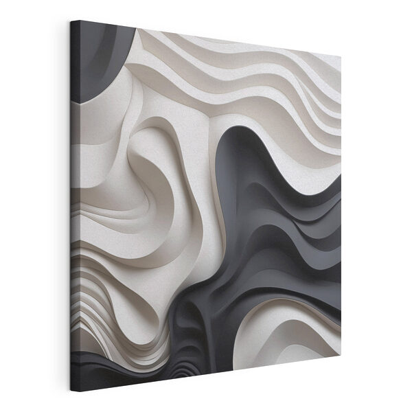 Canvas Schilderijen Zwart-witte golvende vormen (Artikelnummer: s48774) Canvas Schilderijen Canvas Schilderijen Zwart-witte golvende vormen (Artikelnummer: s48774)