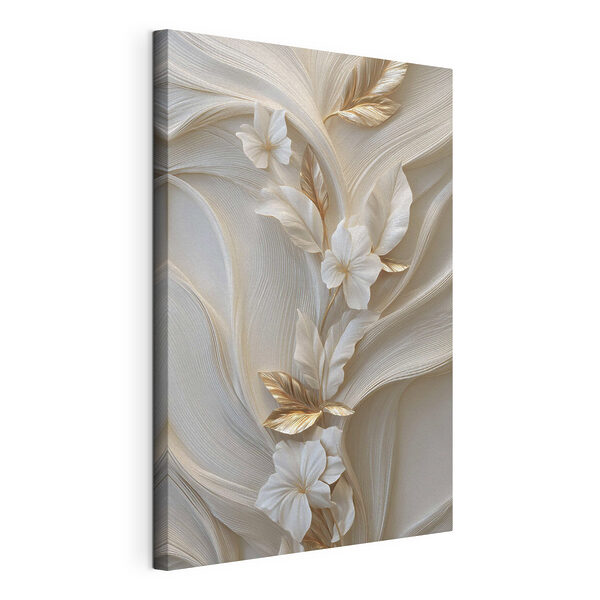 Canvas Schilderijen Canvas Schilderijen Verfijnd bloemmotief met vloeiende lijnen (Artikelnummer: s48787)