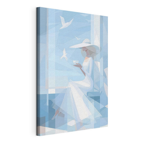 Canvas Schilderijen Canvas Schilderijen Vrouw in een witte jurk (Artikelnummer: s48792)