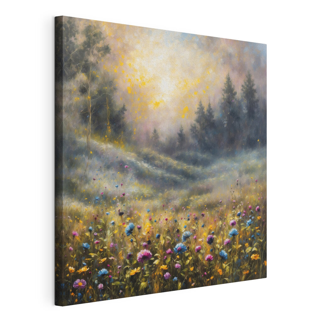 Painting of a field of flowers Painting of a field of flowers