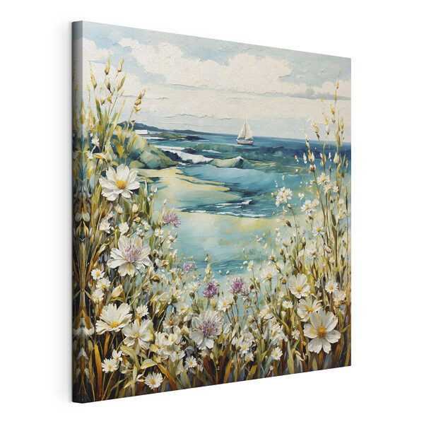 Canvas Schilderijen Schilderij van bloemen en een waterpartij (Artikelnummer: s48813) Canvas Schilderijen Canvas Schilderijen Schilderij van bloemen en een waterpartij (Artikelnummer: s48813)