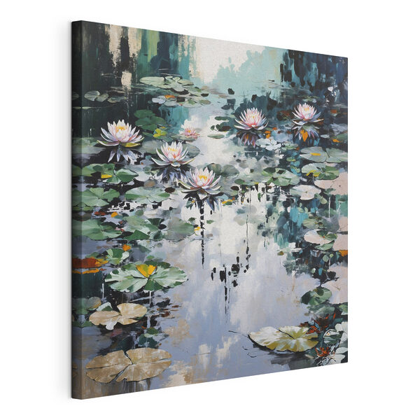 Canvas Schilderijen Schilderij van waterlelies en bloemen (Artikelnummer: s48814) Canvas Schilderijen Canvas Schilderijen Schilderij van waterlelies en bloemen (Artikelnummer: s48814)