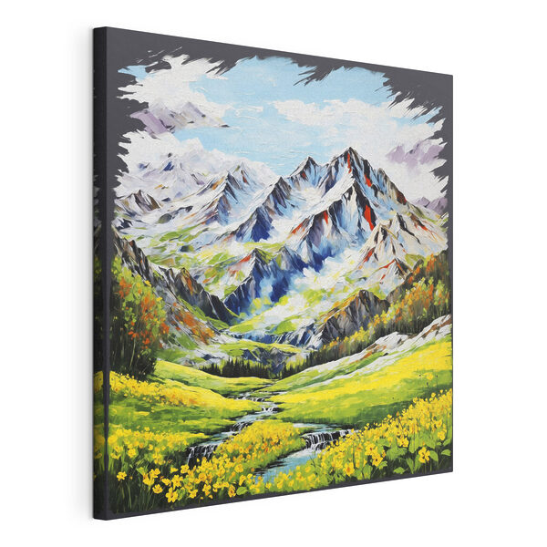 Canvas Schilderijen Canvas Schilderijen Schilderij van een bergketen (Artikelnummer: s48817)